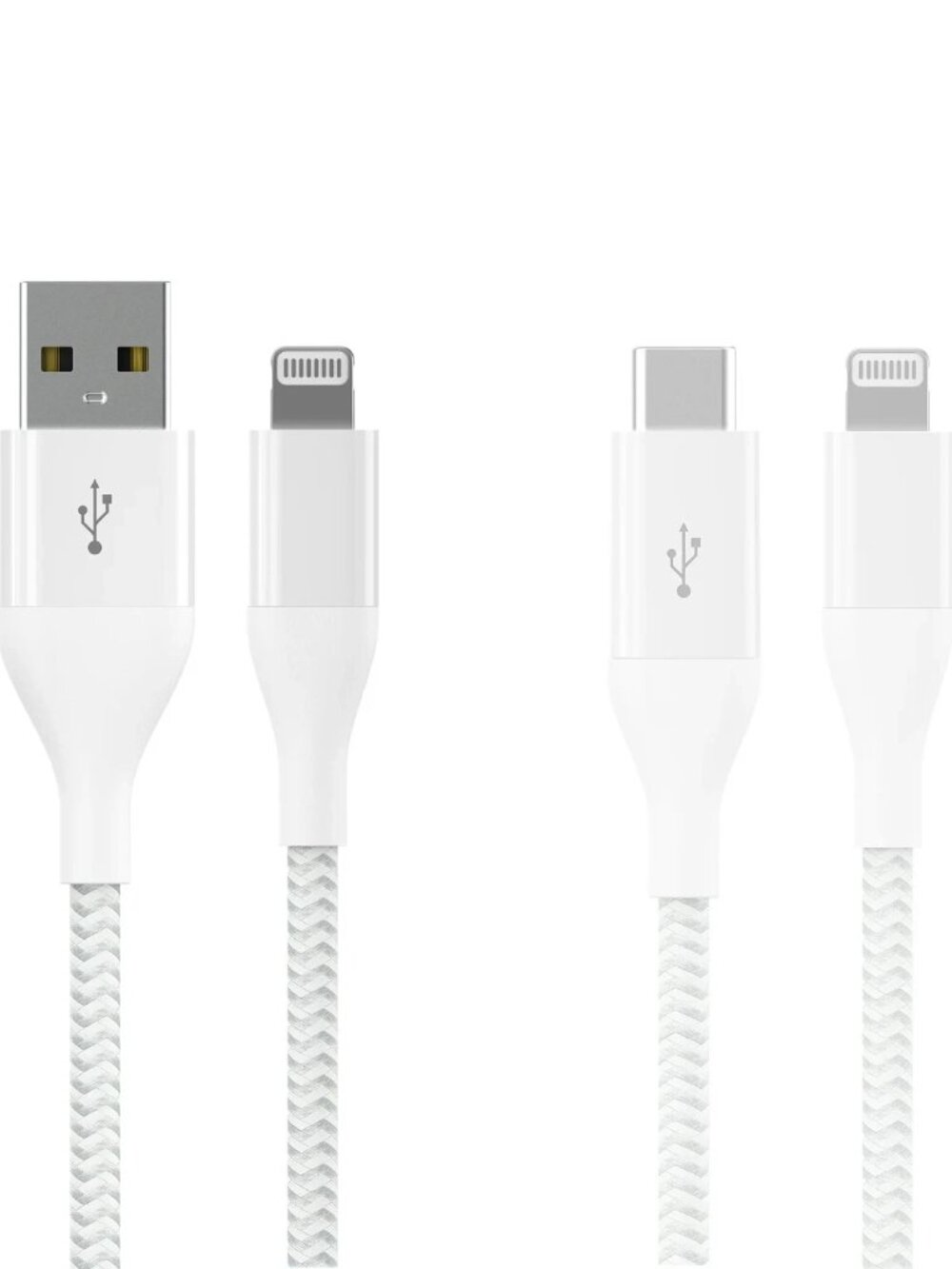 Auto Drive MFI Certified Lightning to USB-C & USB-A (2 Pack), 6ft Cables